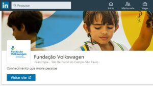 Print da página do LinkedIn da Fundação Volkswagen