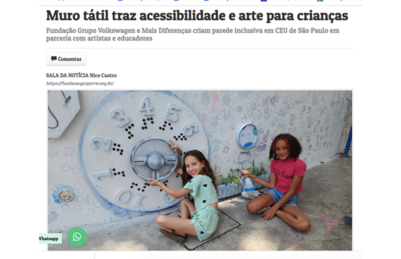 Muro tátil traz acessibilidade e arte para crianças
